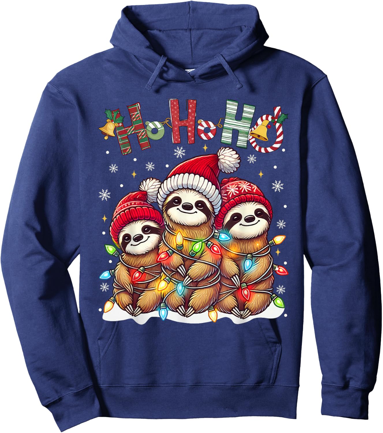 Christmas Pajamas Sloth Funny Sloths Christmas Outfit Sloth Hoodie - Hoodie | Navy