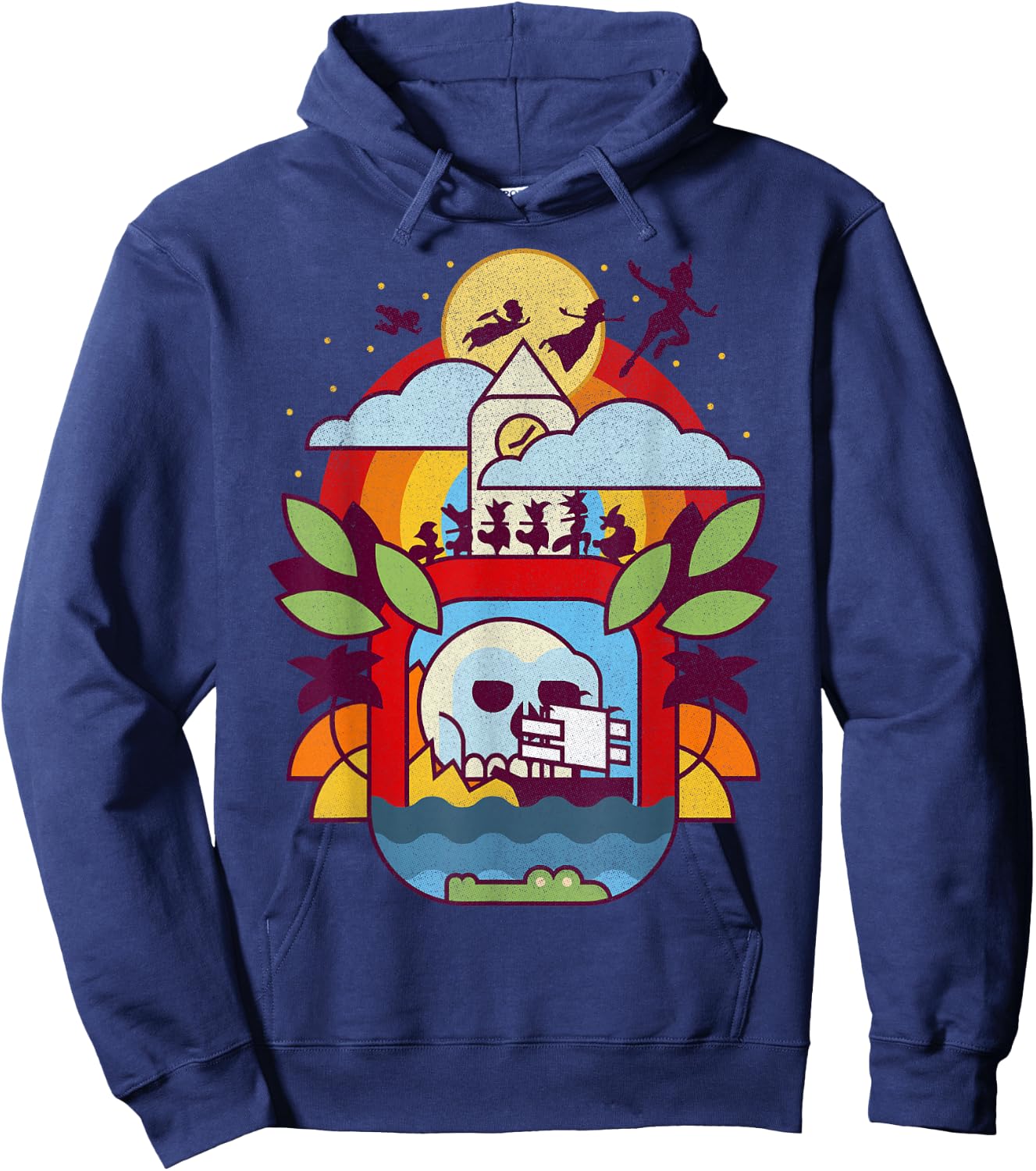 Disney Peter Pan Geometric Neverland Portrait Hoodie - Hoodie | Navy