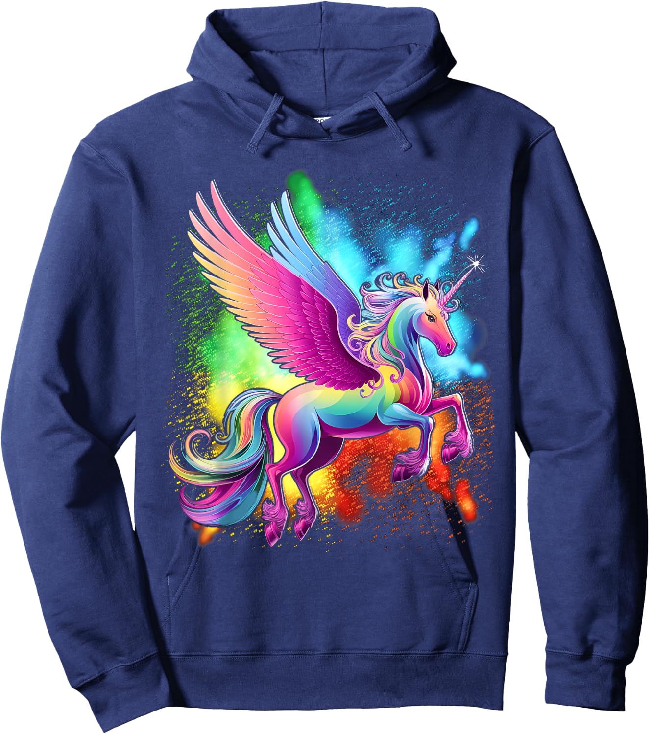 Purple Unicorn Colorful Psychedelic kawaii Trippy alt Hoodie - Hoodie | Navy