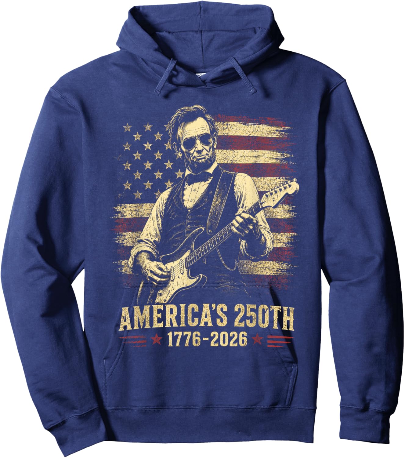 Abraham Lincoln 250 Years 250th Anniversary USA 4th of July Hoodie - Hoodie | Navy