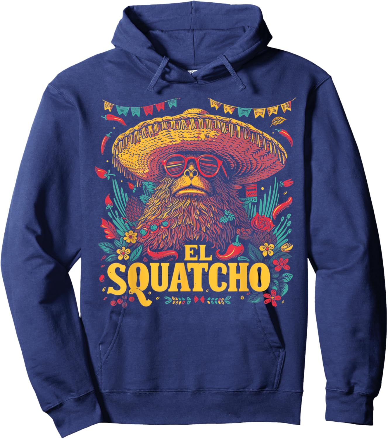 Bigfoot Sasquatch - Cinco De Mayo Mexican Sombrero Fiesta Hoodie - Hoodie | Navy