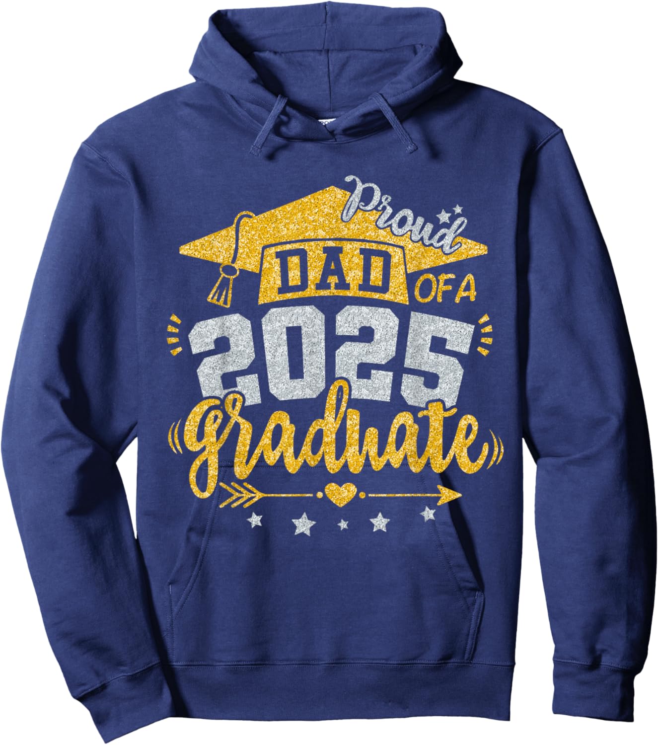 Dad Senior 2025 Proud Dad of a Class of 2025 Graduate Daddy Hoodie - Hoodie | Navy