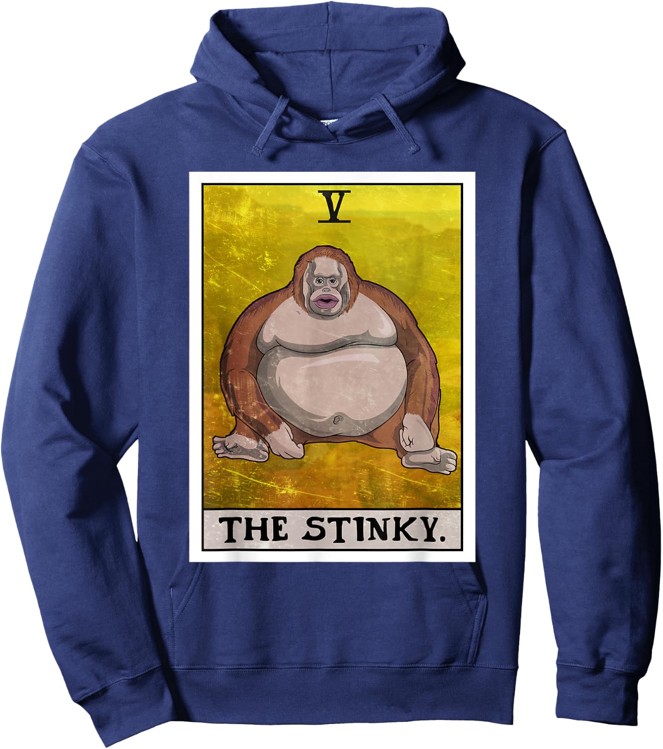 Th Stinky Meme Tarot Card Uh Oh Stinky Monkey Hoodie - Hoodie | Navy