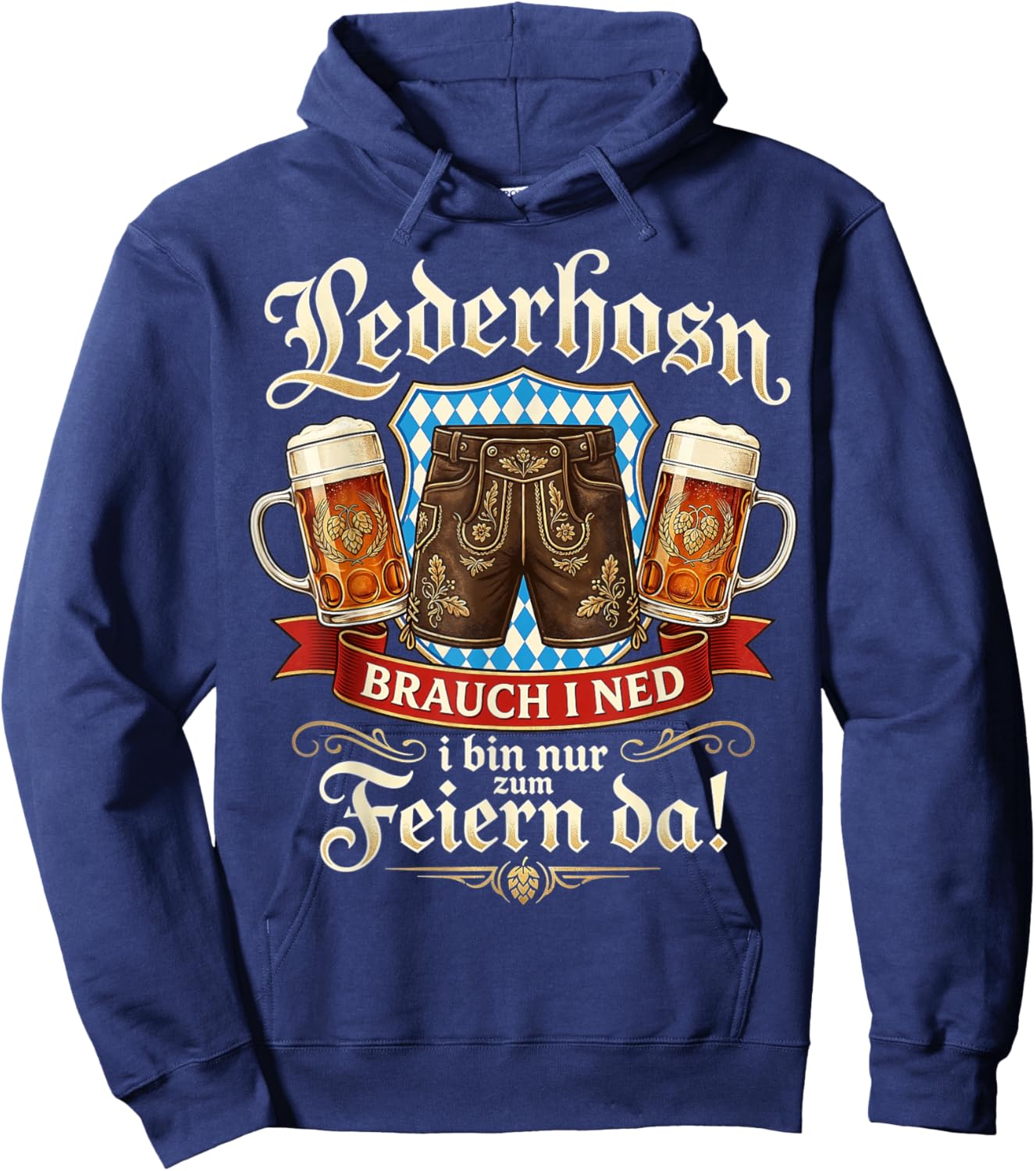 Passend für Oktoberfest Shirt Herren Trachtenshirt Trachten Hoodie - Hoodie | Navy
