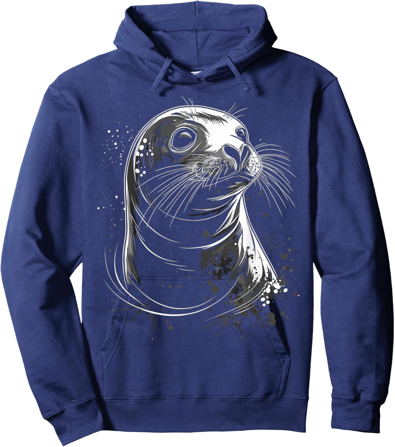 Seal Animal Graphic Artwork Seal Hoodie - Hoodie | Navy