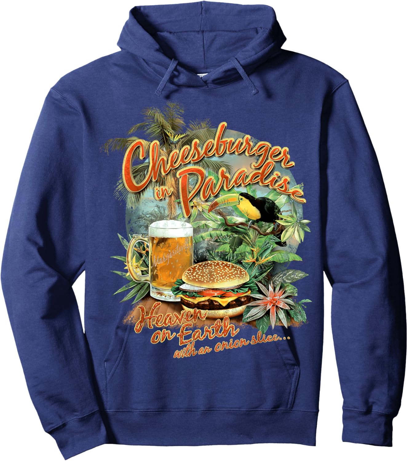 Cheeseburger in Paradise-Heaven on Earth Hoodie - Hoodie | Navy