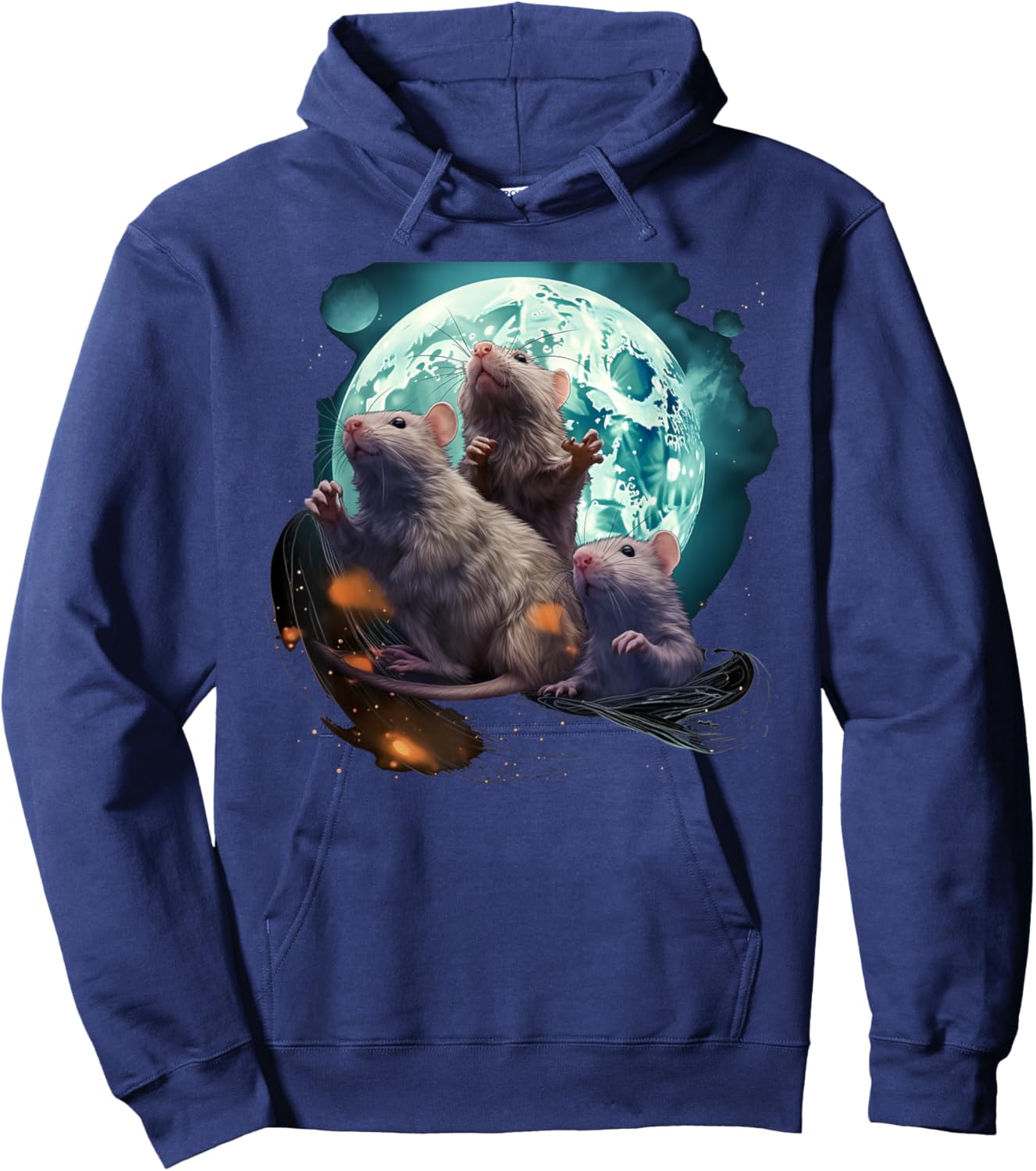 Rats Howling at the Moon gift Hoodie - Hoodie | Navy