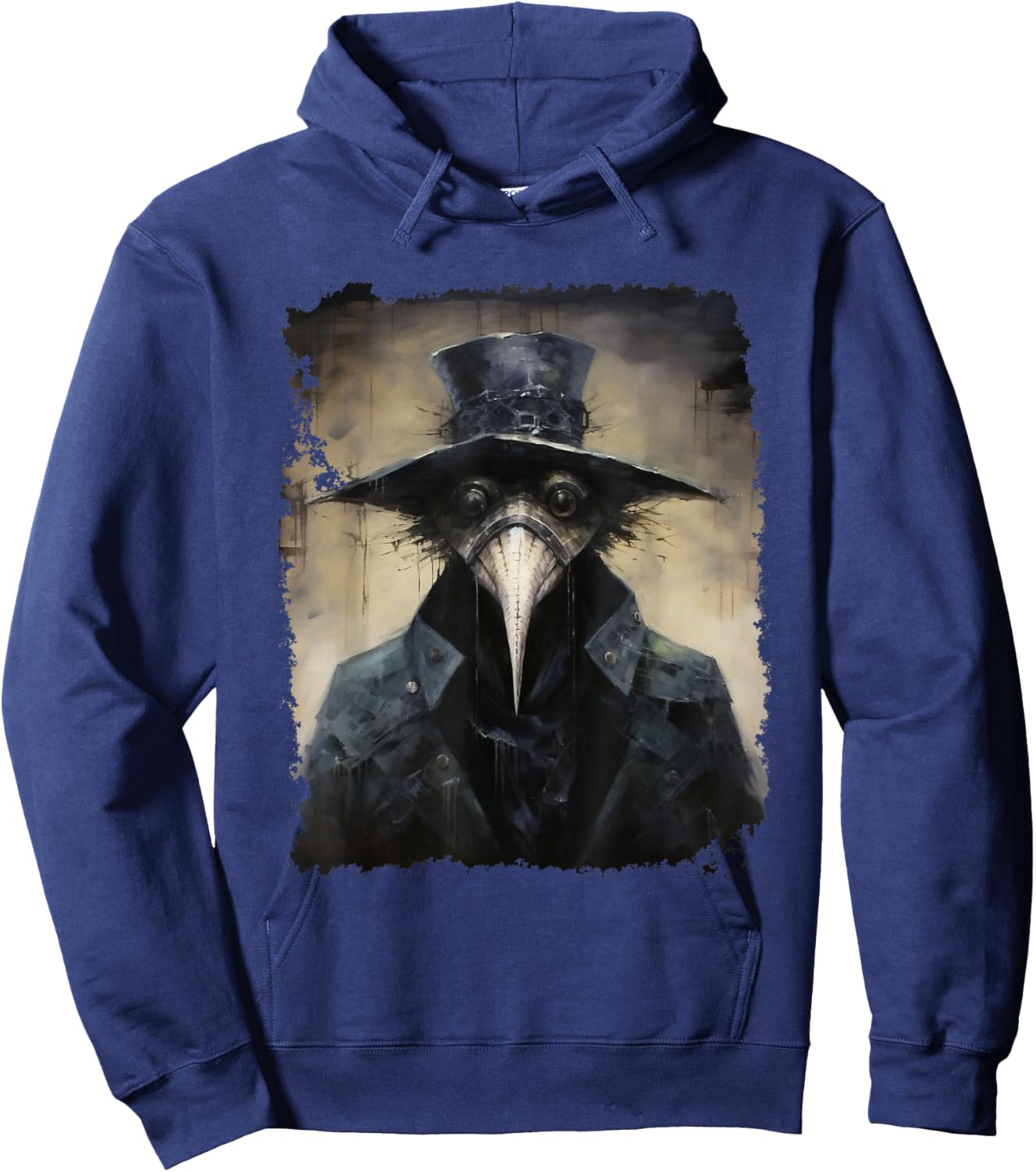FrightNightFits Plague Doctor - Black, Small - Horror Halloween Graphic Design - -Adult, -Kids - Short Sleeve - Cotton Blend - - Halloween Hoodie - Hoodie | Navy