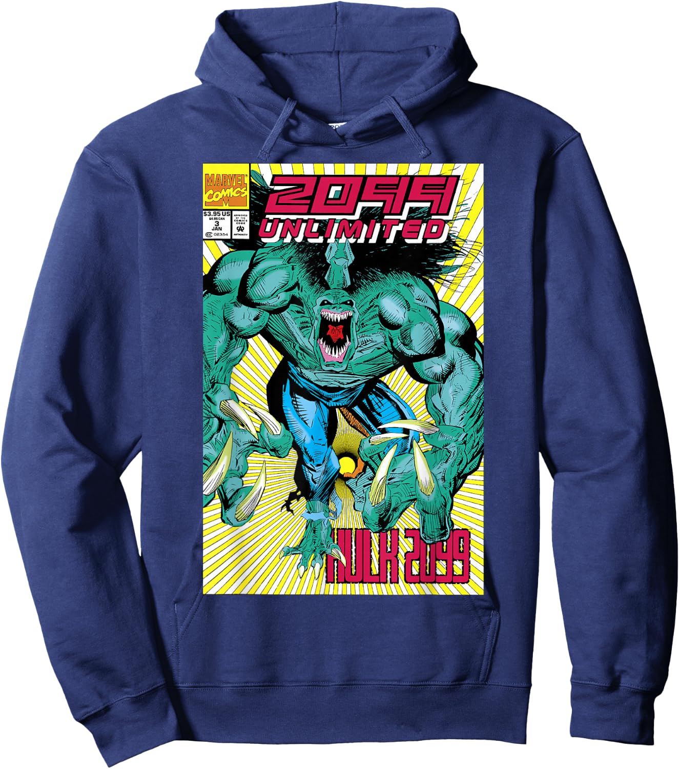 Marvel Hulk 2099 Comic Cover Hoodie - Hoodie | Navy