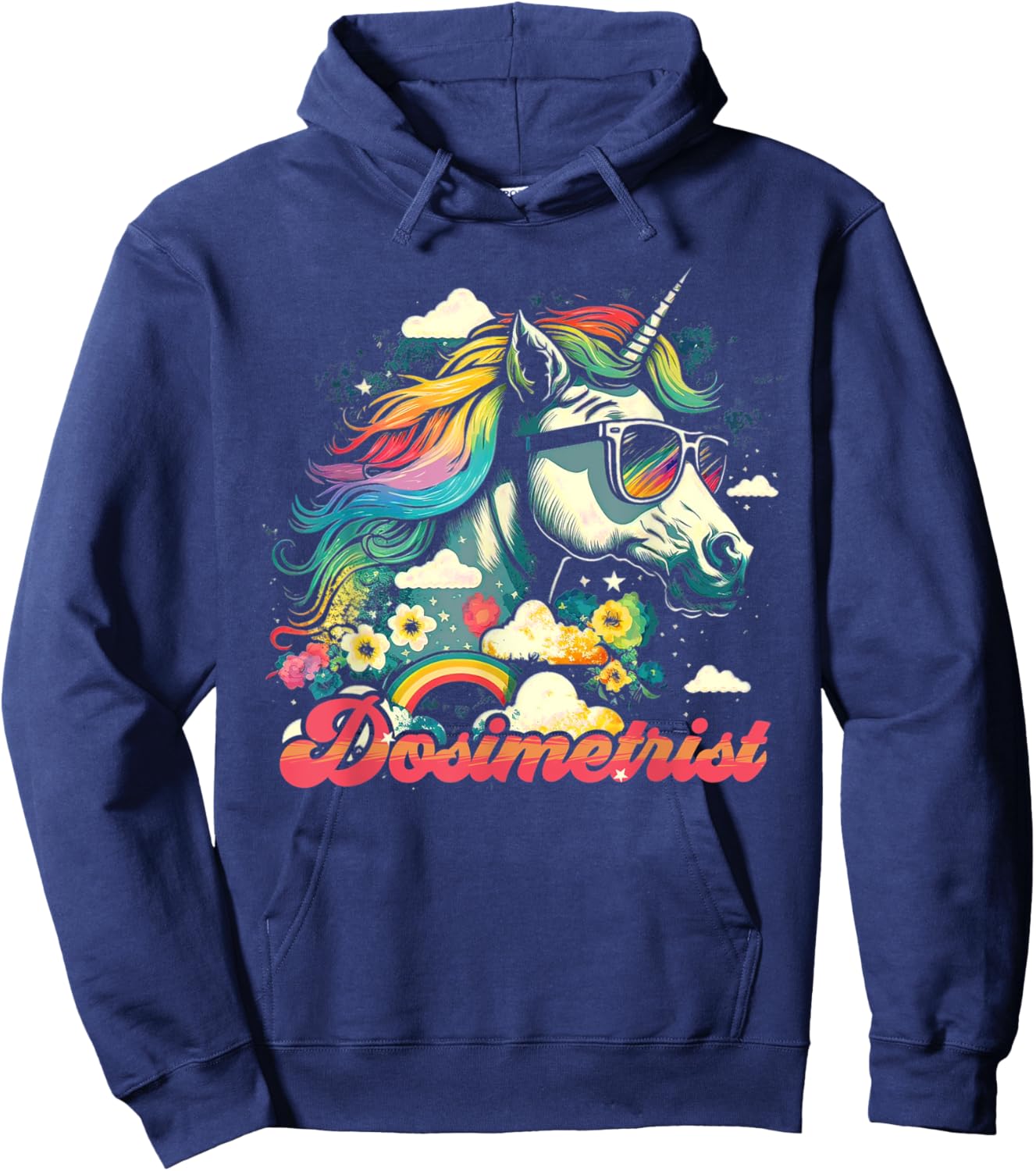 Rainbow Unicorn Dosimetrist | Dosimetry Hoodie - Hoodie | Navy