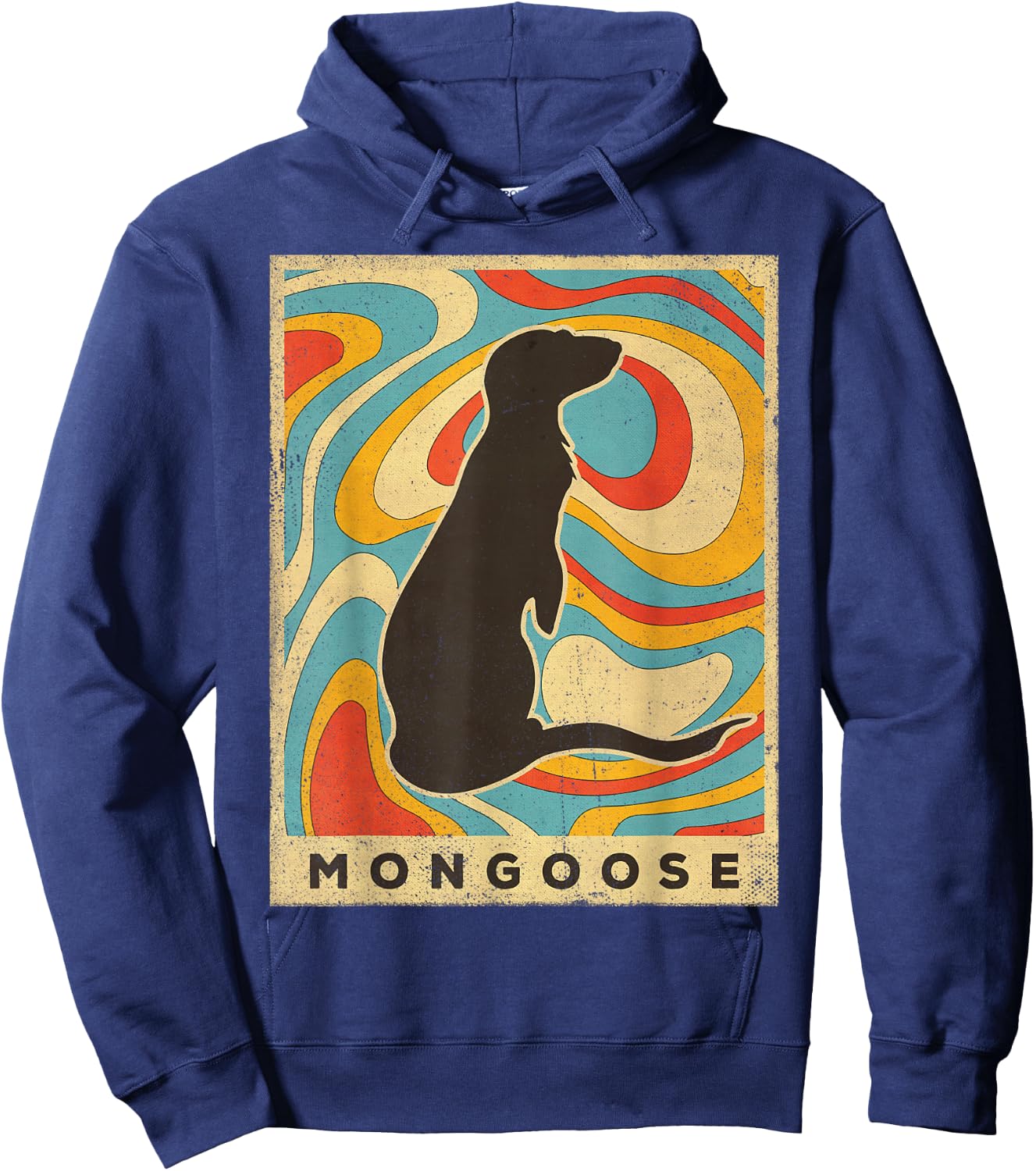 Vintage Mongoose Lover Animal Retro Style Hoodie - Hoodie | Navy