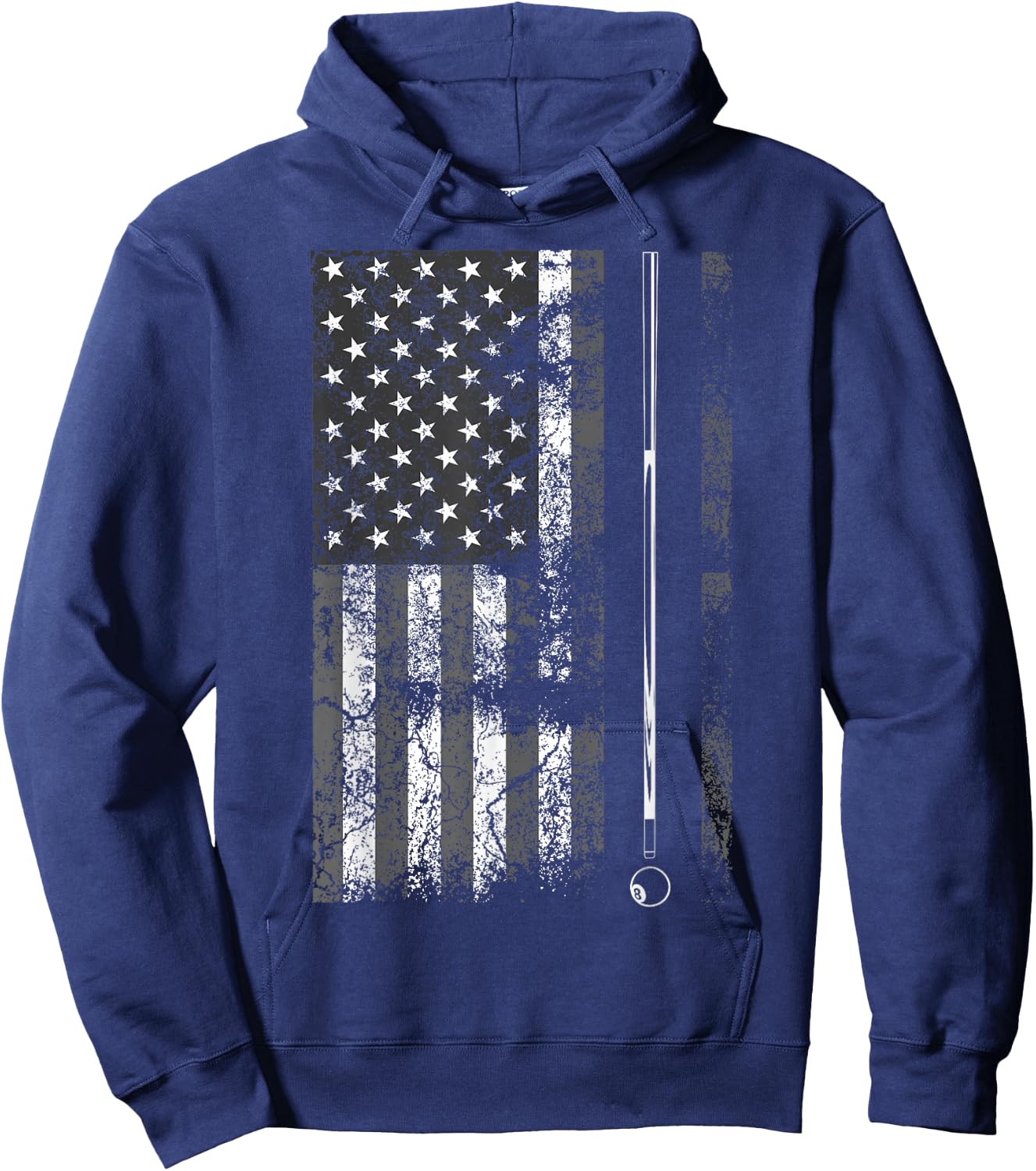 American Flag Billiard Stick Cute Table Game Funny USA Gift Hoodie - Hoodie | Navy