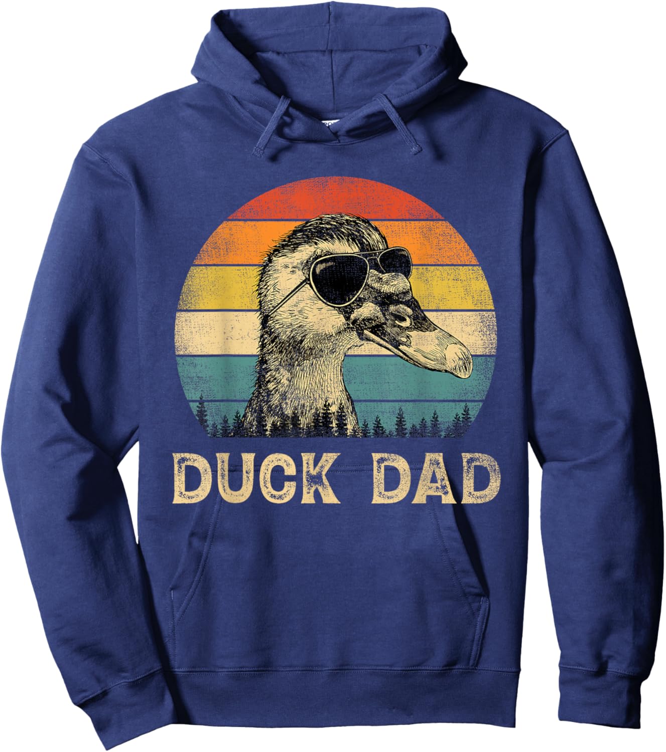 Vintage Duck Dad Duck Lovers Daddy Father's Day Hoodie - Hoodie | Navy