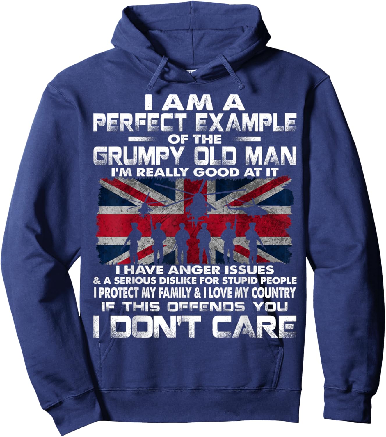 British Army Veteran Soldier Flag UK Armed Forces Hoodie - Hoodie | Navy