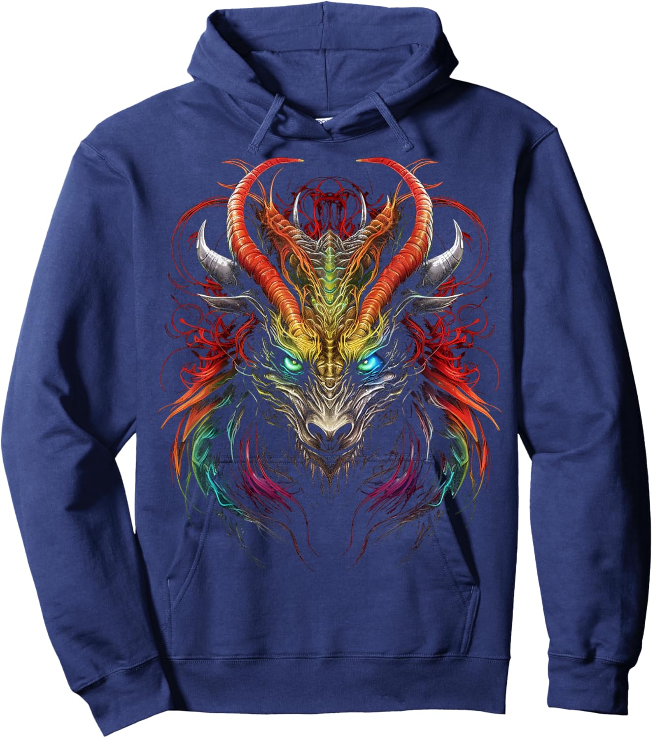 Dragon Abstract Colorful Animal Art Graphic Dragon Hoodie - Hoodie | Navy