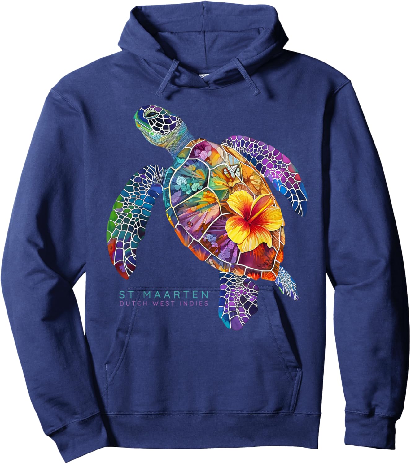 St. Maarten Sea Turtle Dutch West Indies St. Martin Vacation Hoodie - Hoodie | Navy