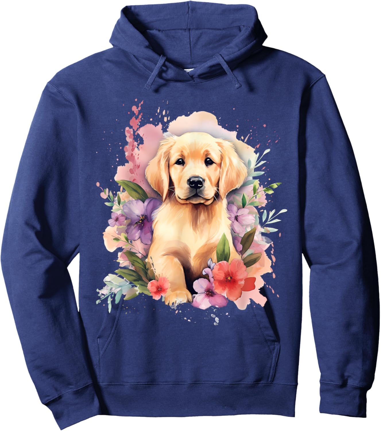 Watercolor Golden Retriever Hoodie - Hoodie | Navy