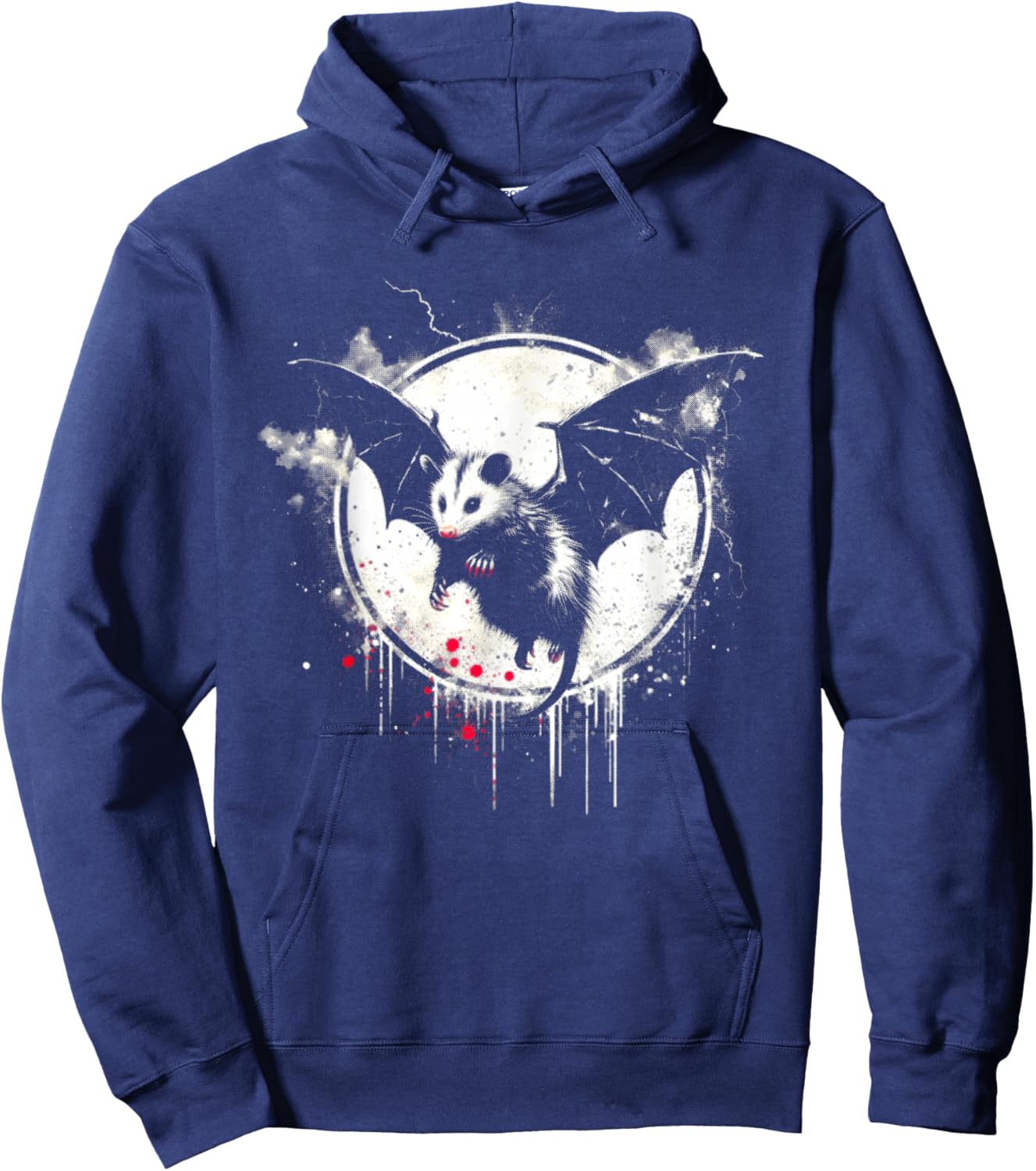 Opossum Bat - Funny Cute Possum Bat Halloween Lover Hoodie - Hoodie | Navy