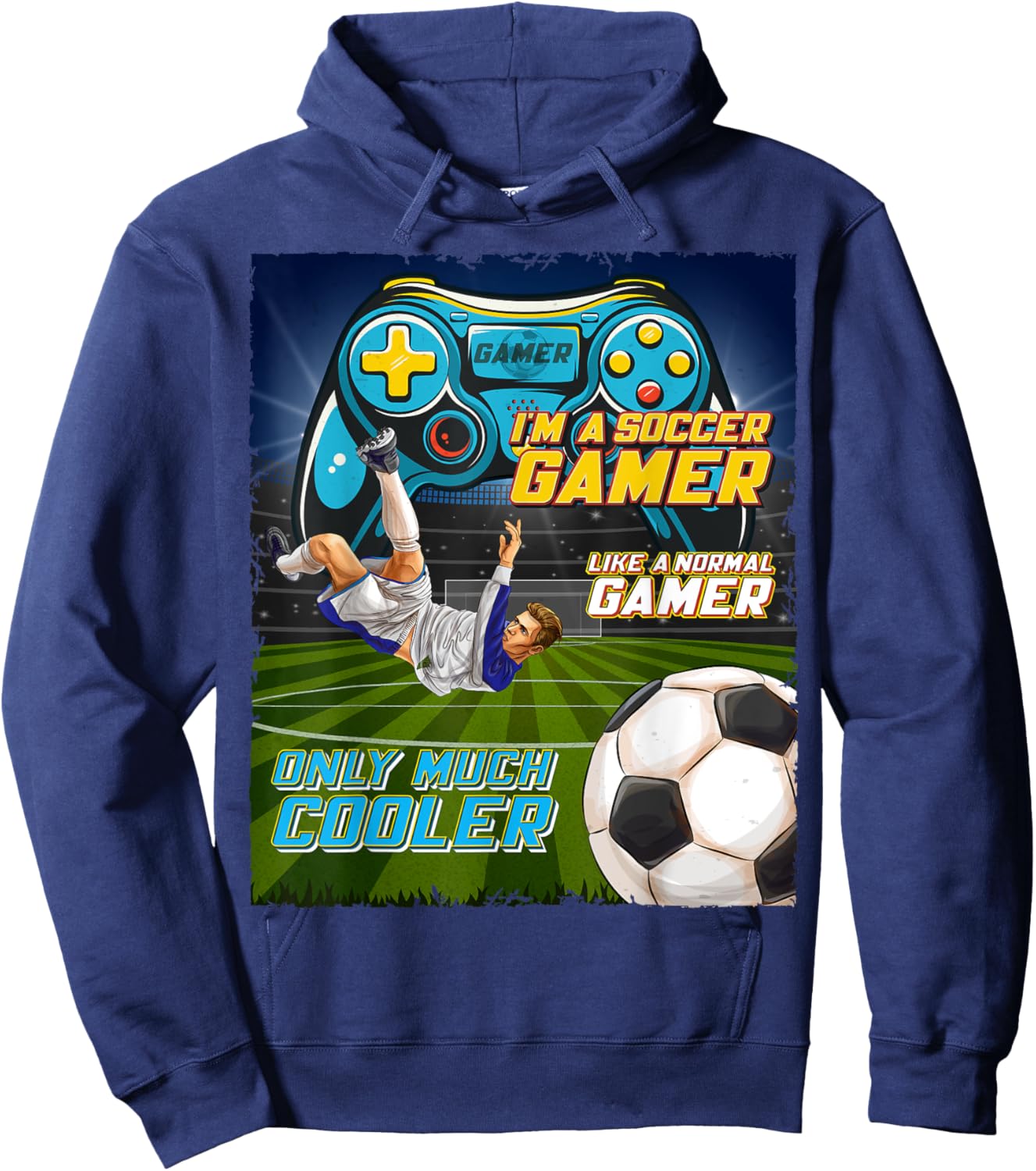 Soccer Gamer Soccer Video Games Soccer Video Gaming Hoodie - Hoodie | Navy
