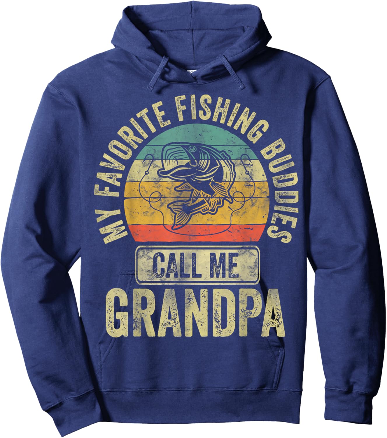 My Favorite Fishing Buddies Call Me Grandpa Shirt Fisherman Hoodie - Hoodie | Navy