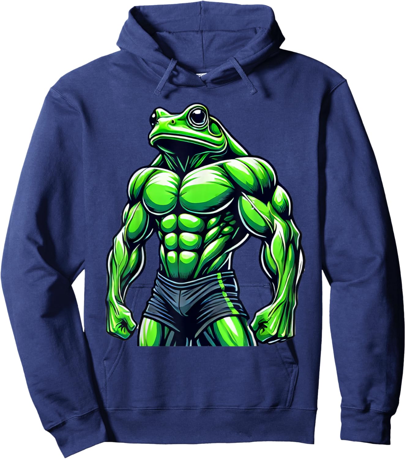 Muscular Frog Powerlifting Weightlifting Gym Workout Hoodie - Hoodie | Navy