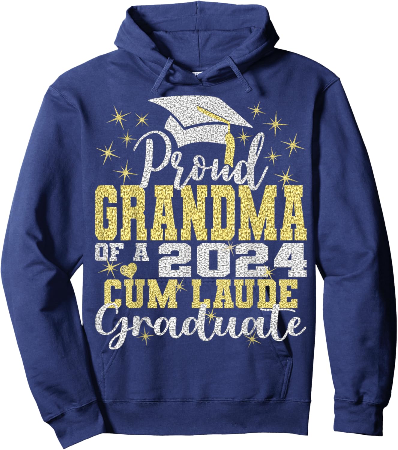 Proud Grandma of 2024 Cum Laude Graduate Class of 2024 Hoodie - Hoodie | Navy