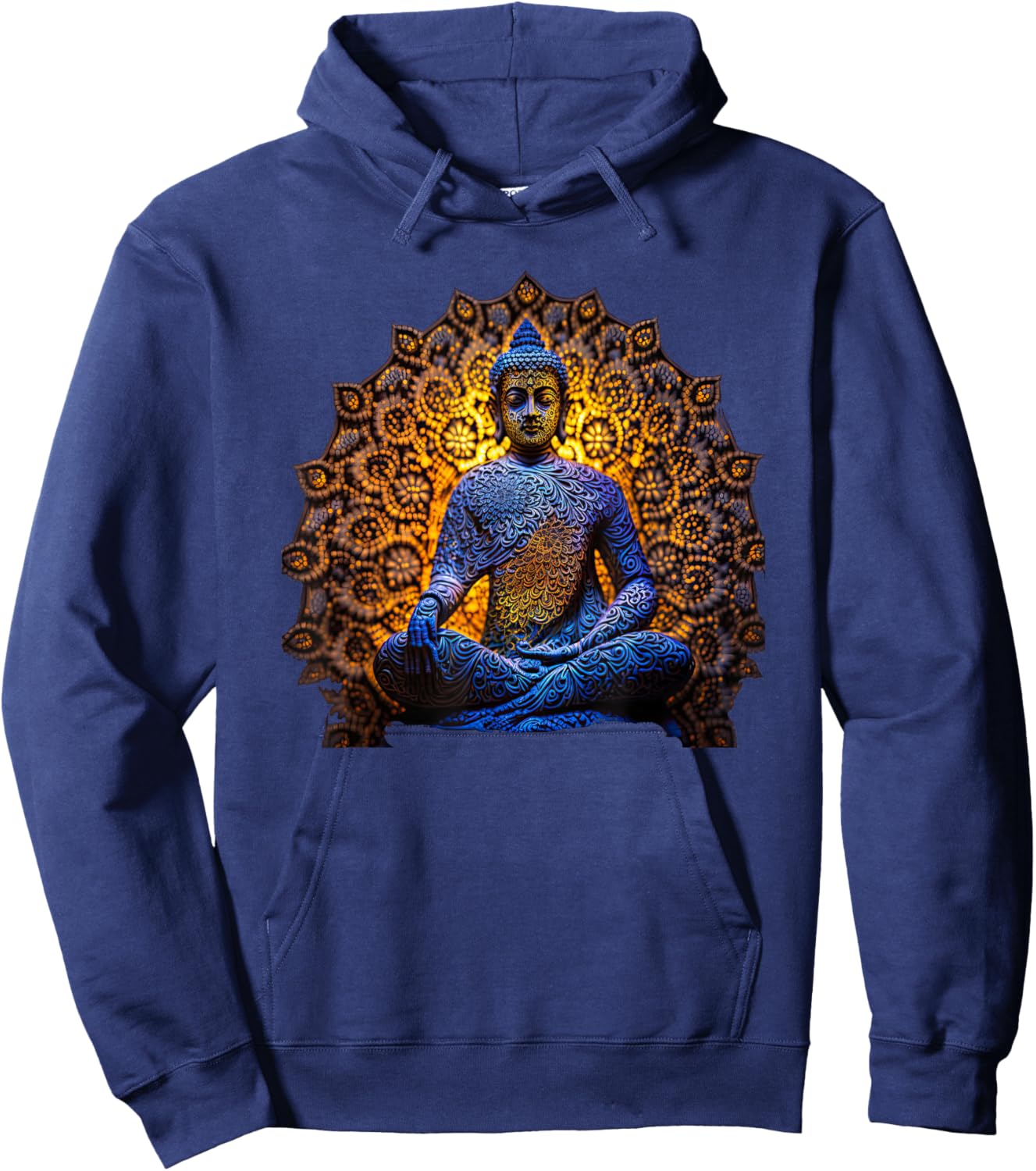 Buddha Statue Yoga Buddhist Zen Buddhism Meditation Hoodie - Hoodie | Navy