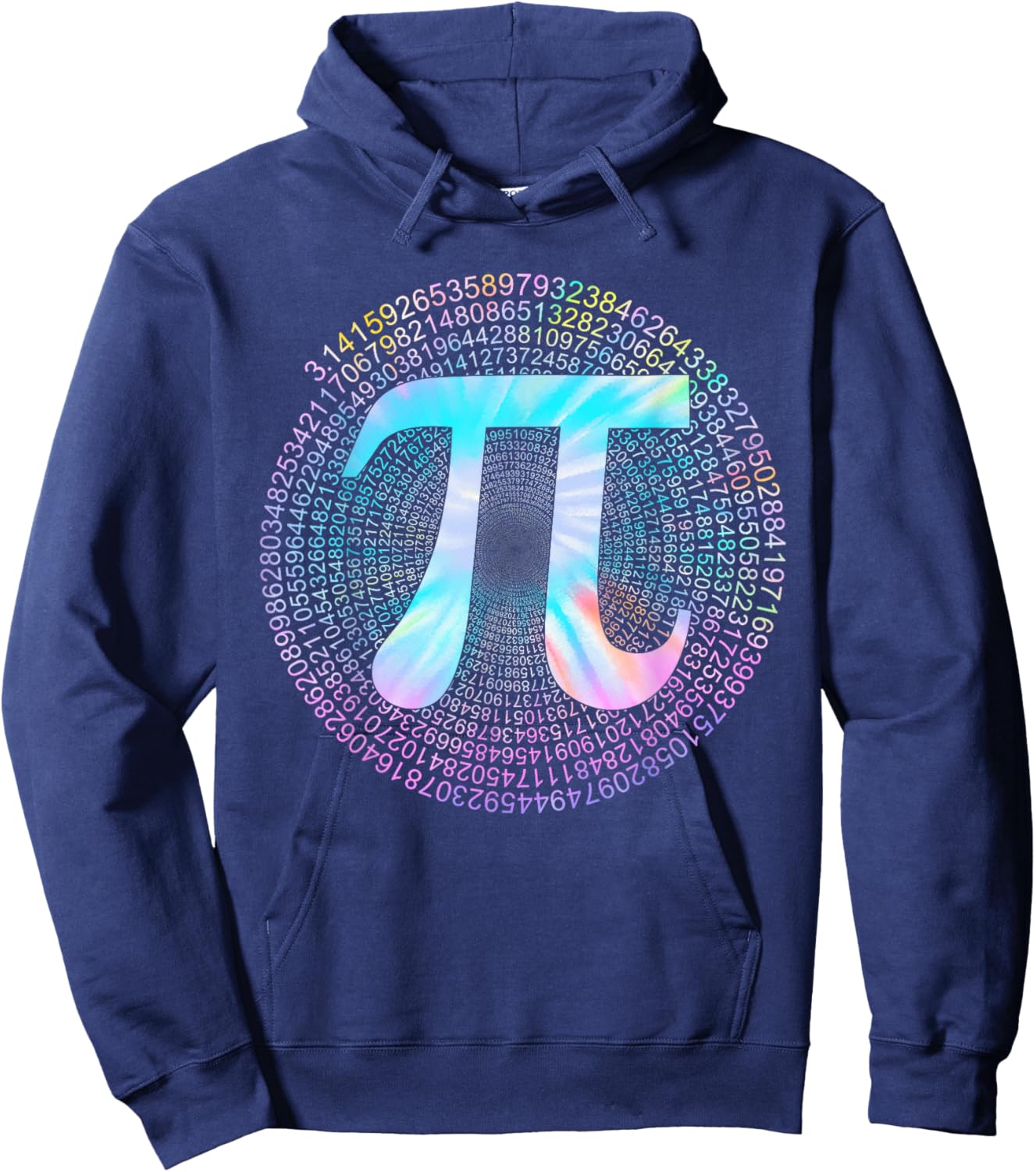 Tie Dye Pi 3,14 Pi Number Symbol Math Science Pi Day Hoodie - Hoodie | Navy
