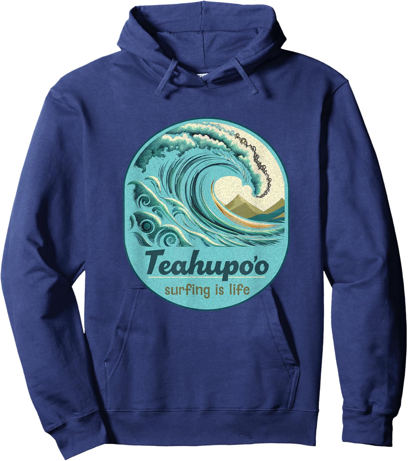 Teahupoo Surfing French Polynesia Tahiti Teahupo'o Souvenir Hoodie - Hoodie | Navy