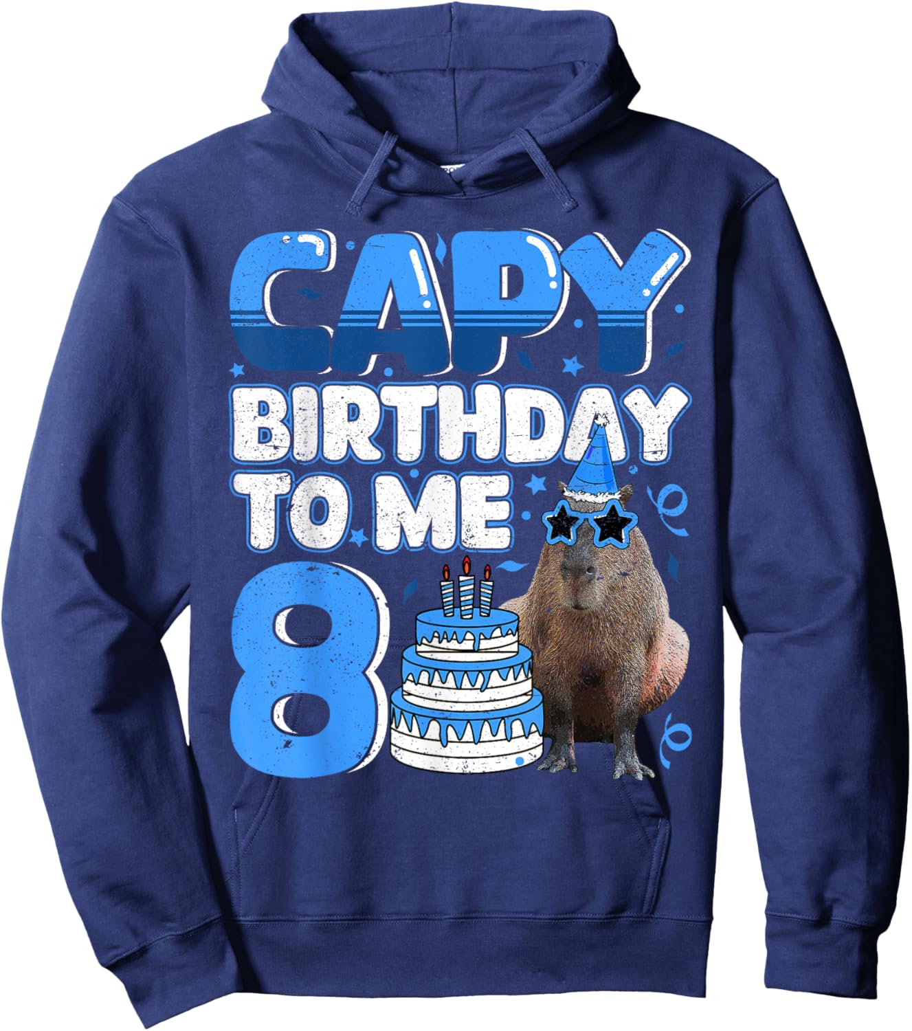 8 Years Capy Birthday to me Capybara 8th Birthday Hoodie - Hoodie | Navy