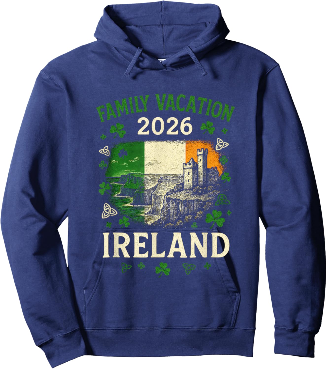 Family Vacation 2026 - Ireland Clover Hoodie - Hoodie | Navy