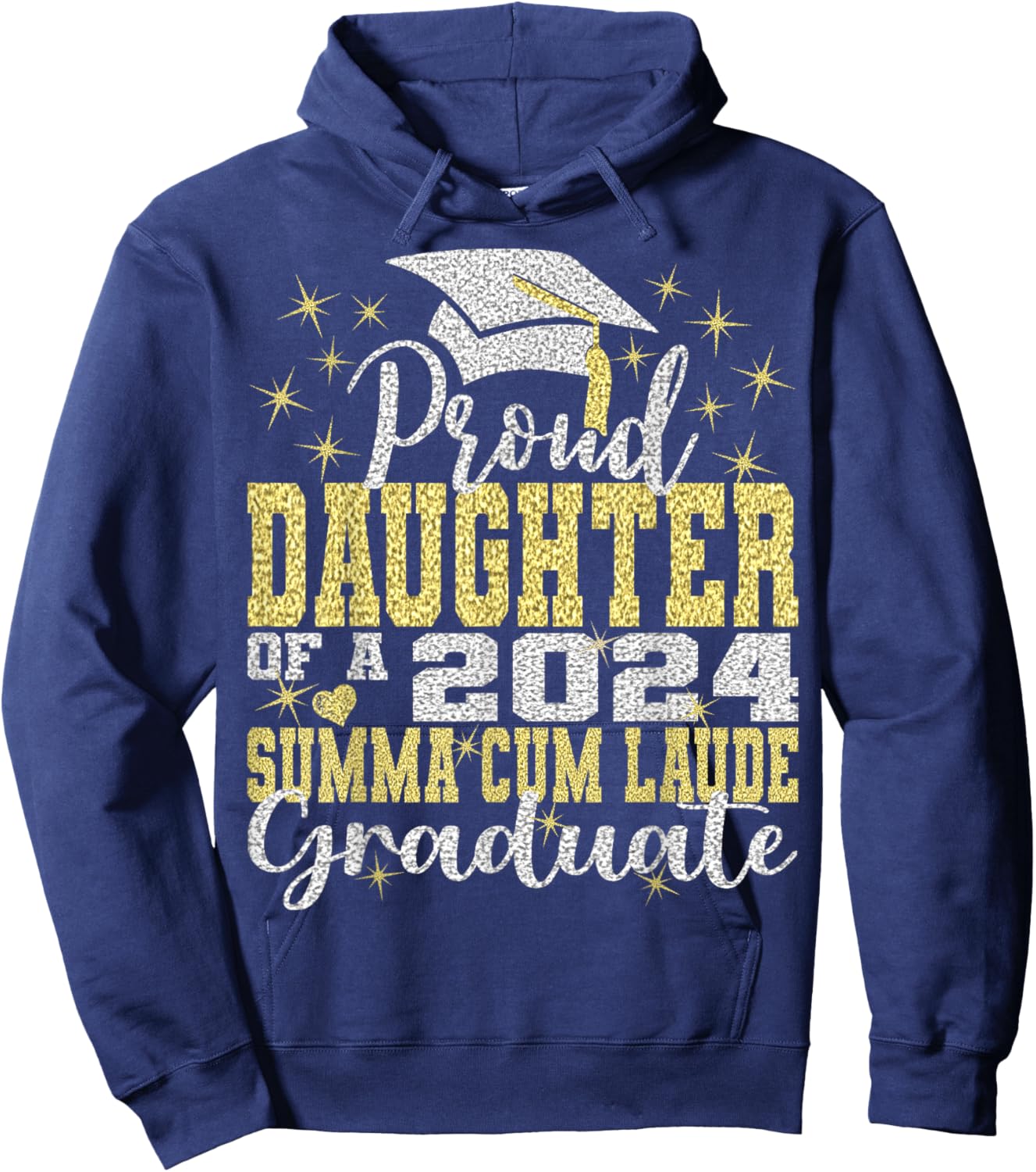Proud Daughter 2024 Summa Cum Laude Graduate Class 2024 Grad Hoodie - Hoodie | Navy