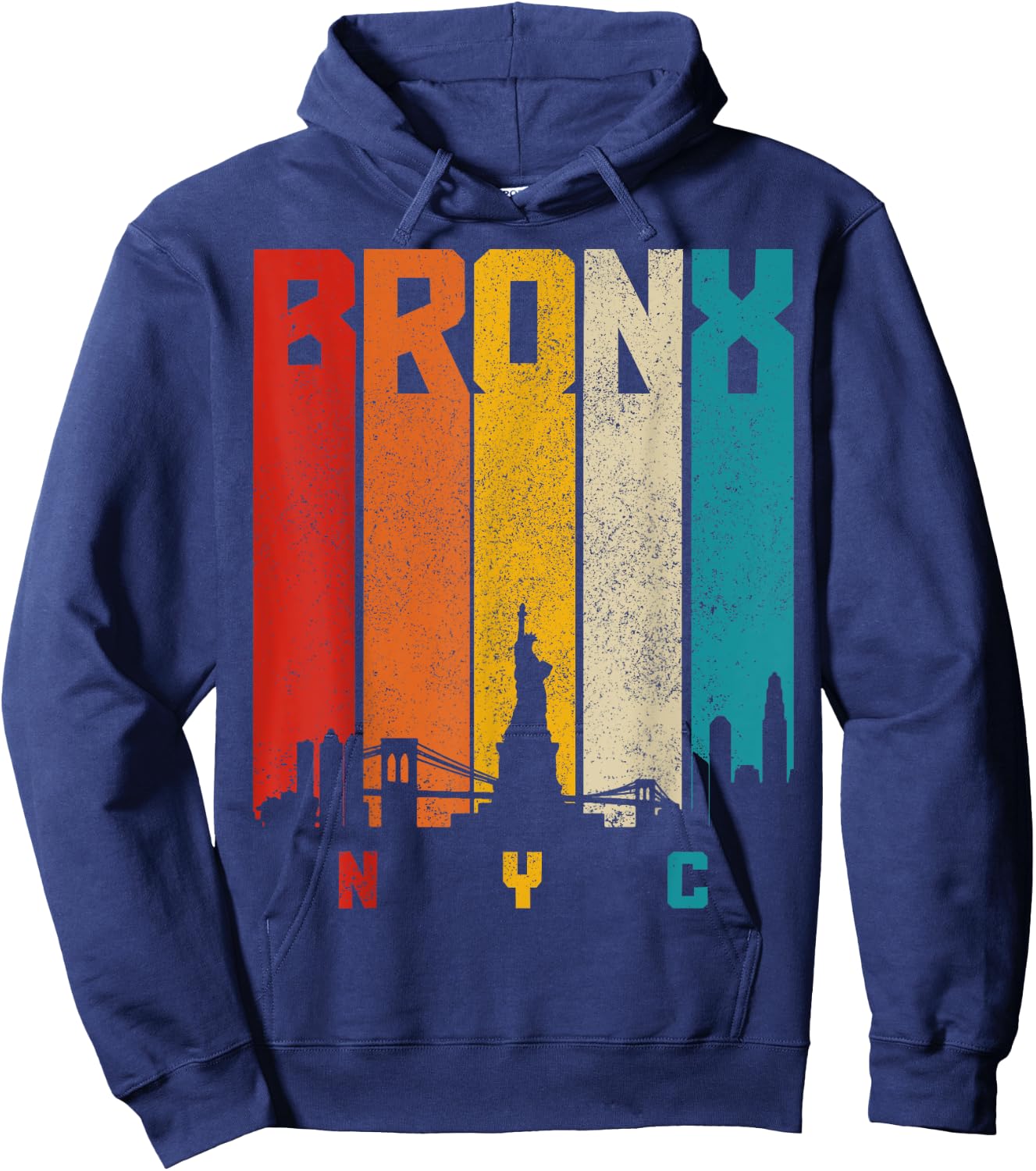 Vintage Bronx NYC NY New York City Retro Skyline Pride Hoodie - Hoodie | Navy