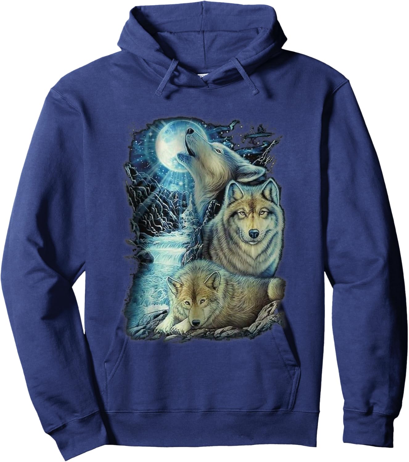 Vintage wolf Shirt wolf women Lovers for boys and girls Hoodie - Hoodie | Navy