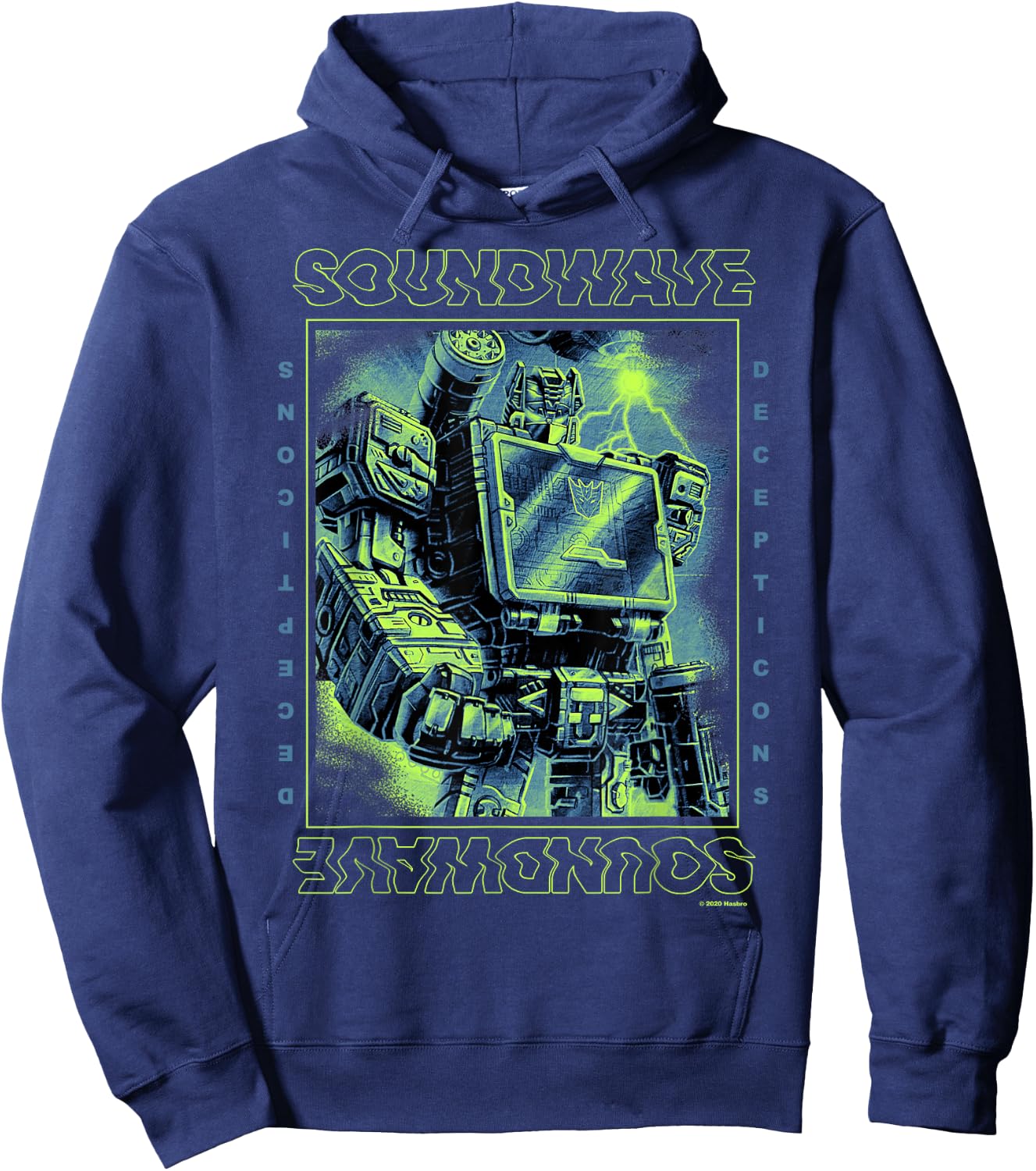 Transformers: War For Cybertron Soundwave Portrait -Adults , Black, Small Hoodie - Hoodie | Navy