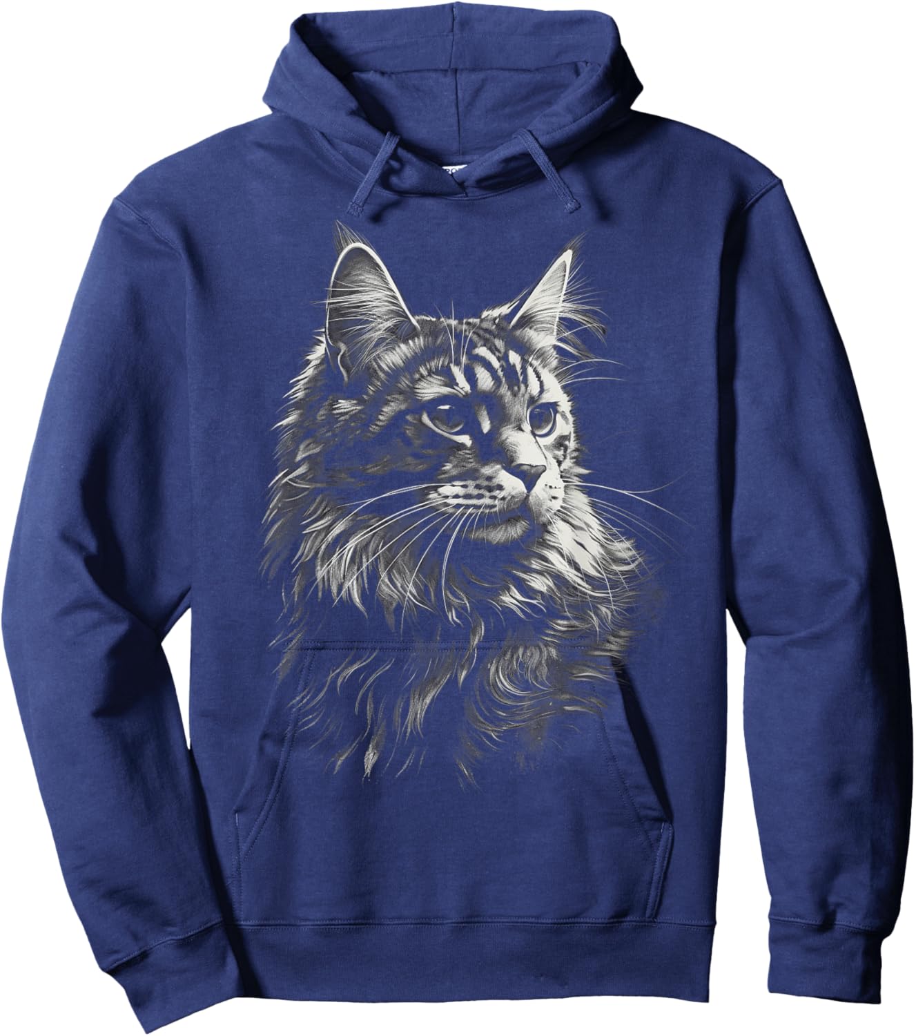 Maine Coon Cat Eyes Kitty Kitten Cat Artwork Cat Face Hoodie - Hoodie | Navy