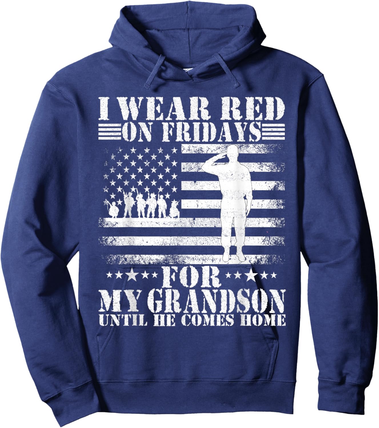 I wear Red on Fridays For my Grandson Until he Comes home Hoodie - Hoodie | Navy