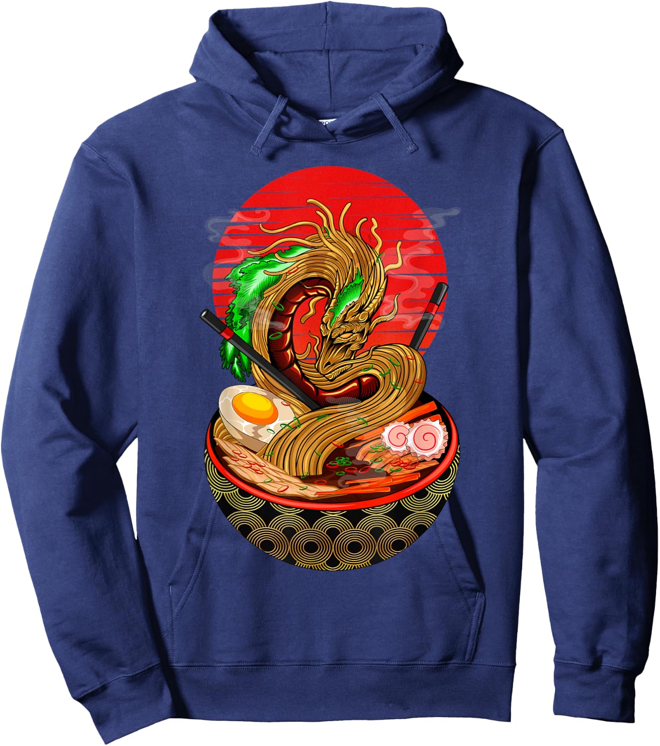 Kawaii Ramen Funny Japanese Asian Noodles Dragon Hoodie - Hoodie | Navy