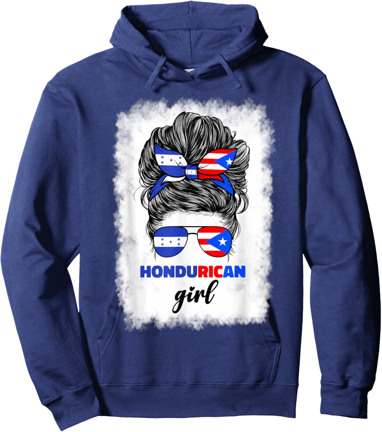 Half Honduran And Puerto Rican Rico Honduras Girl HonduRican Hoodie - Hoodie | Navy