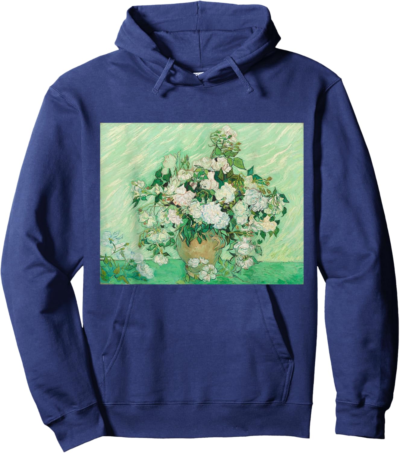 Vincent van Gogh Vase of Roses Art Hoodie - Hoodie | Navy
