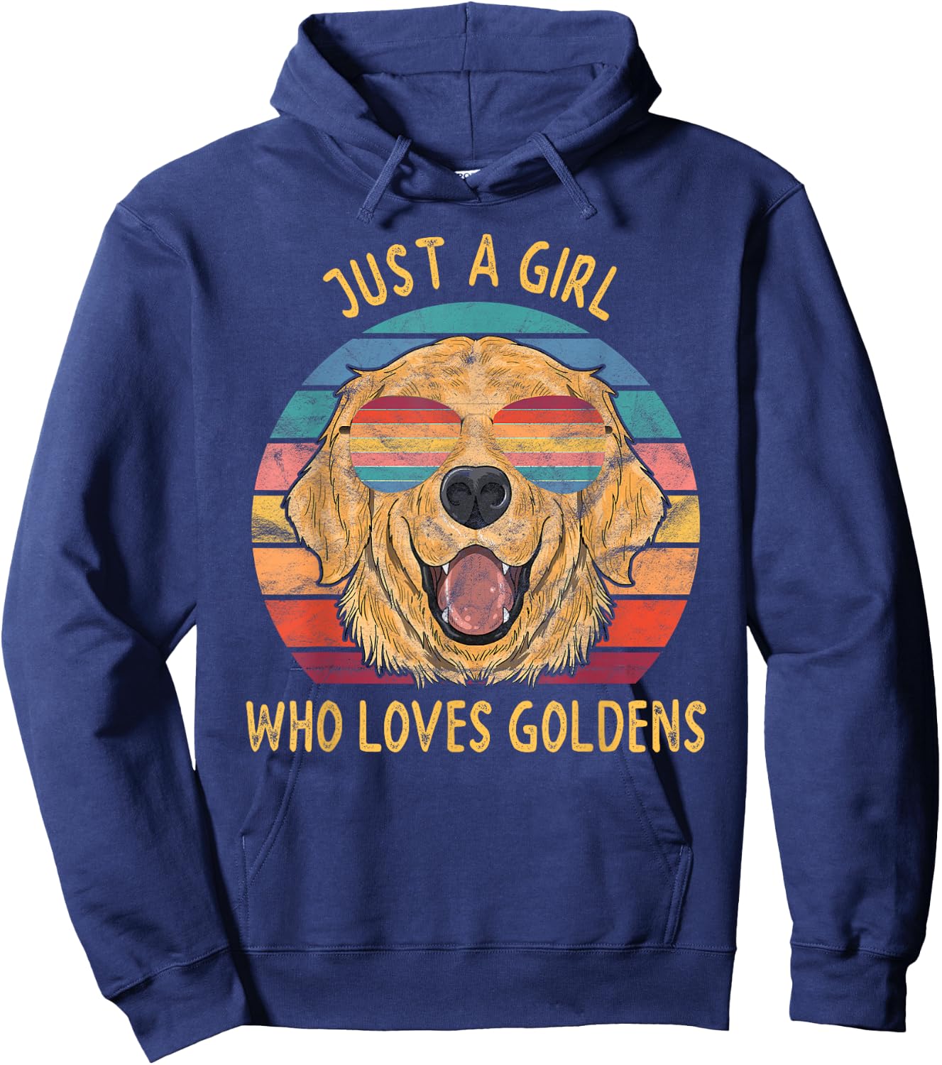 Girl Loves Golden Retrievers Dog Gifts Hoodie - Hoodie | Navy