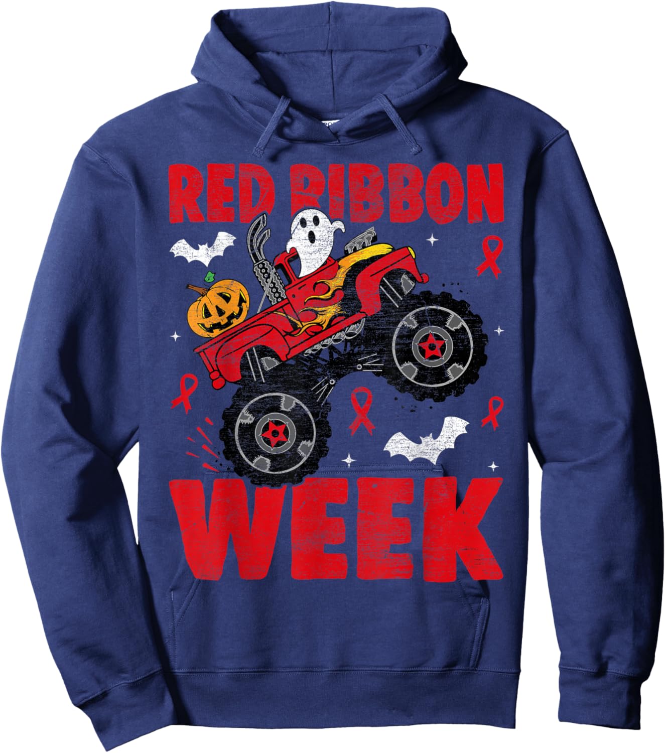 Red Ribbon Week Awareness Halloween Women Men Toddler Kids Hoodie - Hoodie | Navy