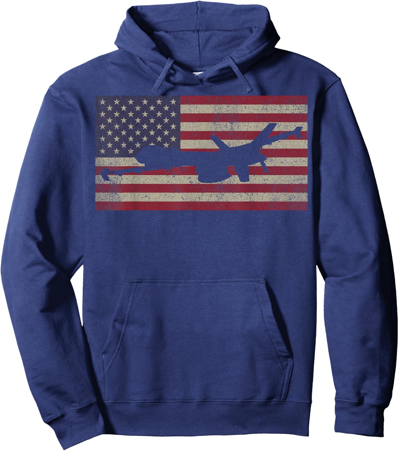 MQ-9 Reaper Guardian UAV Drone American Flag Hoodie - Hoodie | Navy
