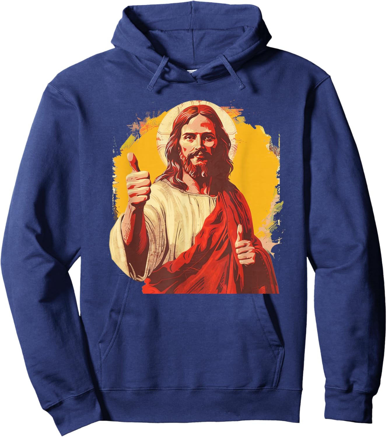 Pretty Jesus Christ with Thumb up Hoodie - Hoodie | Navy