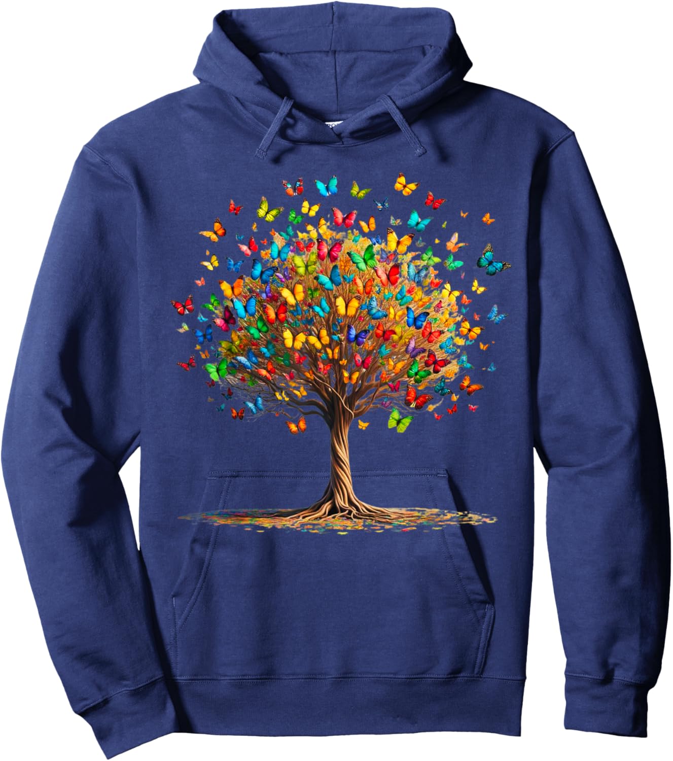 Butterflies Tree Nature Butterfly Lover Lepidopterist Hoodie - Hoodie | Navy