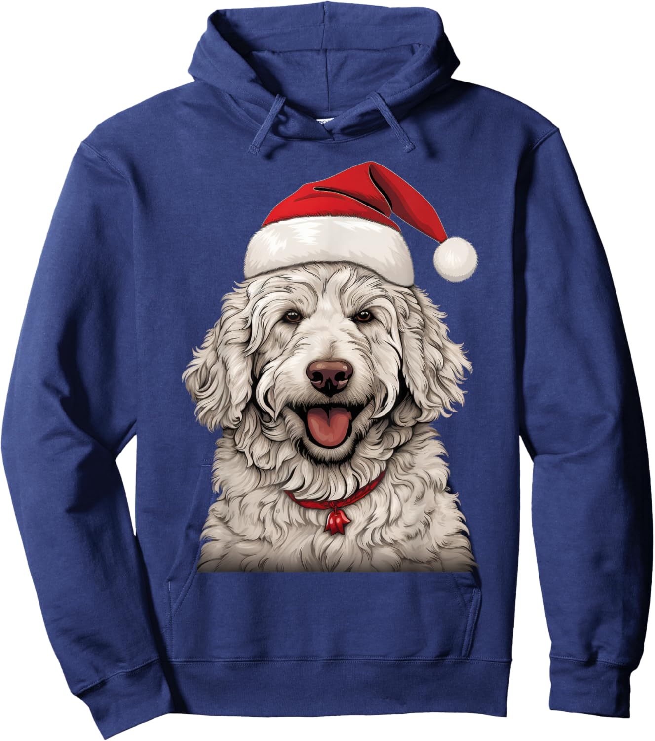 Goldendoodle Santa Claus Hat Christmas Party Xmas Pajama Hoodie - Hoodie | Navy
