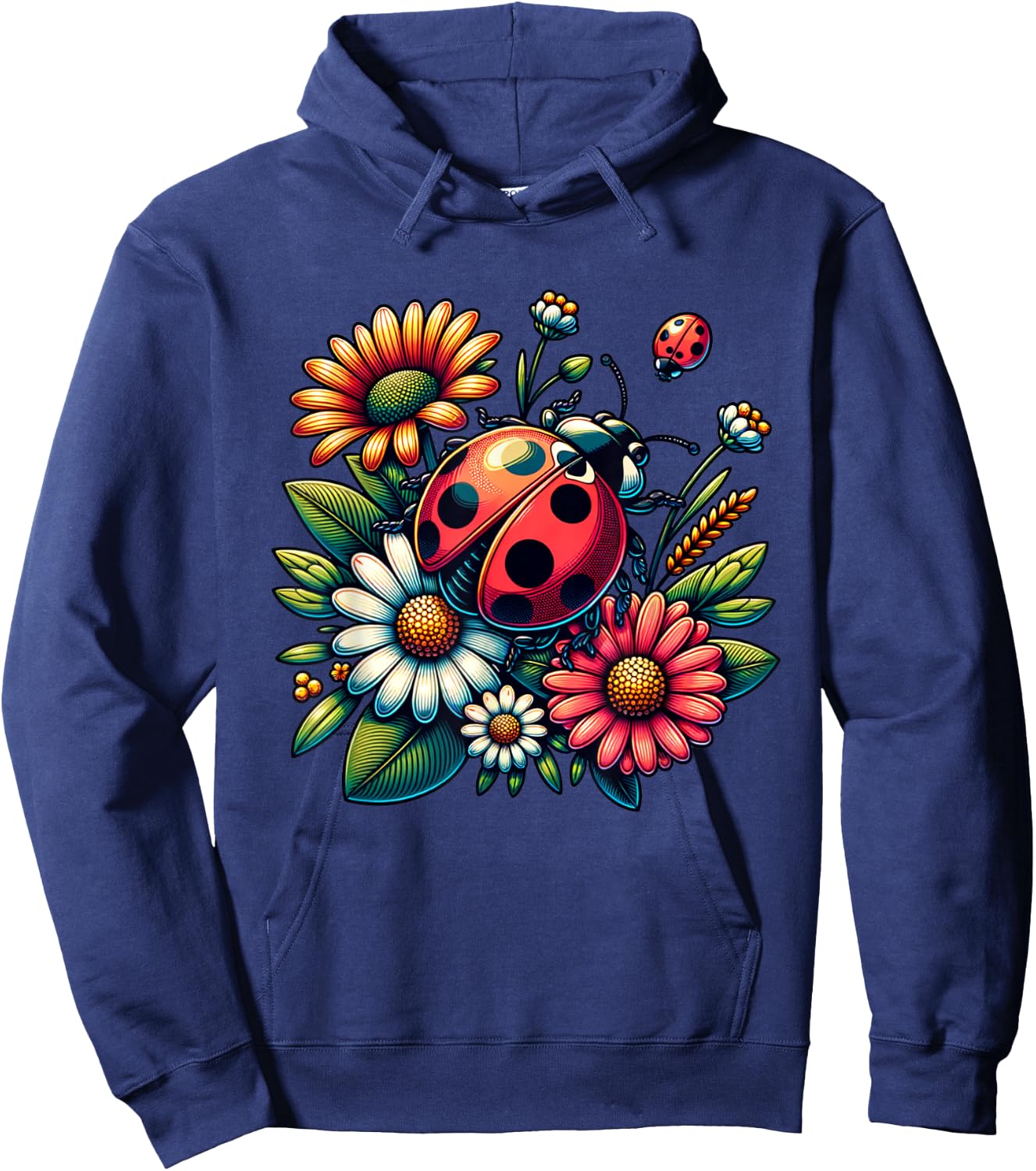 Cute Ladybugs Pop Art Ladybugs Lover Portrait Women Hoodie - Hoodie | Navy