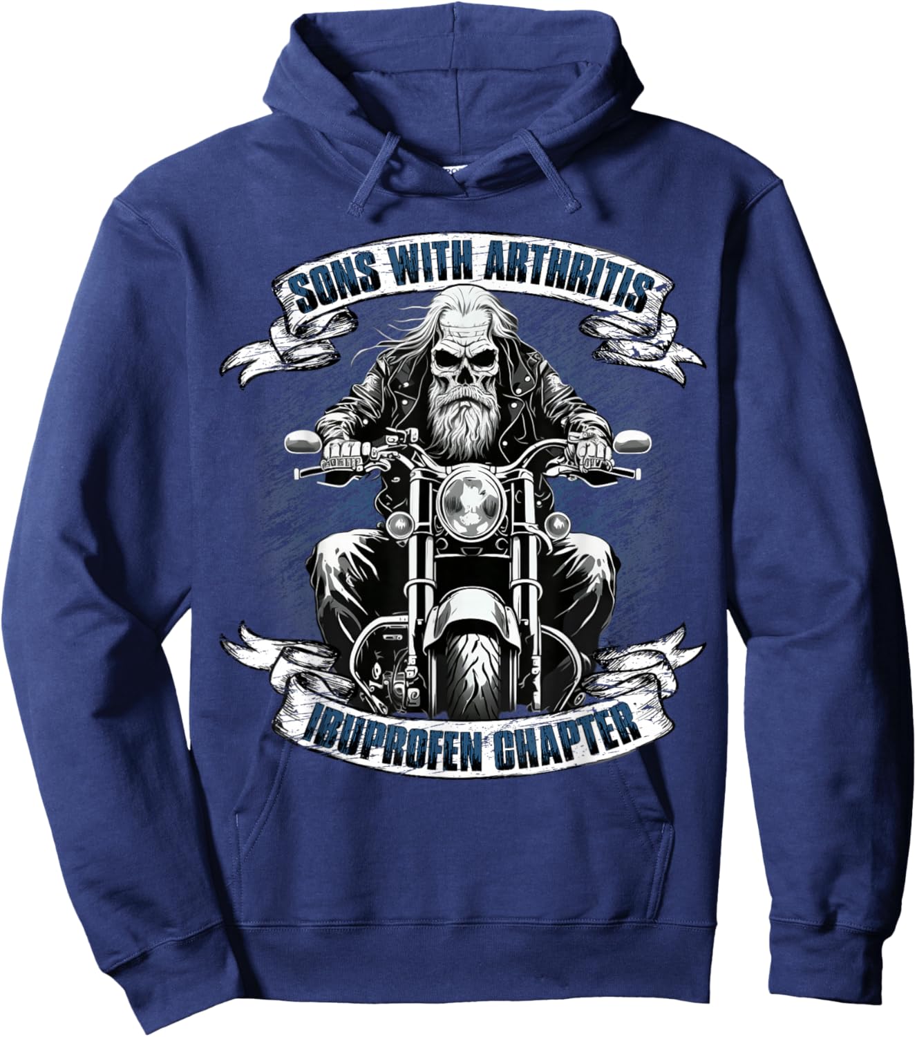 Sons with Arthritis Ibuprofen Chapter Motorcycle Biker Hoodie - Hoodie | Navy