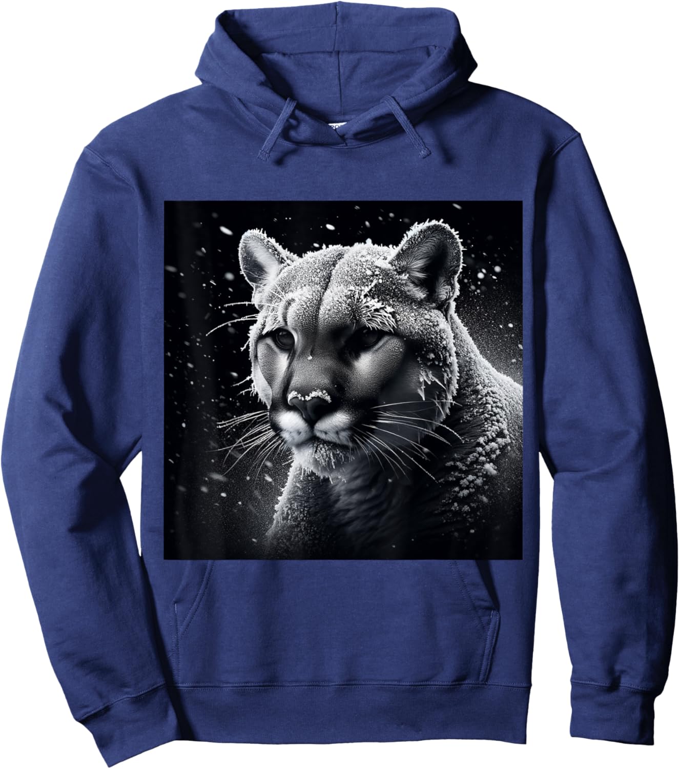 Wildlife Art Cougar Puma Shirt - Mountain Lion Portrait Hoodie - Hoodie | Navy