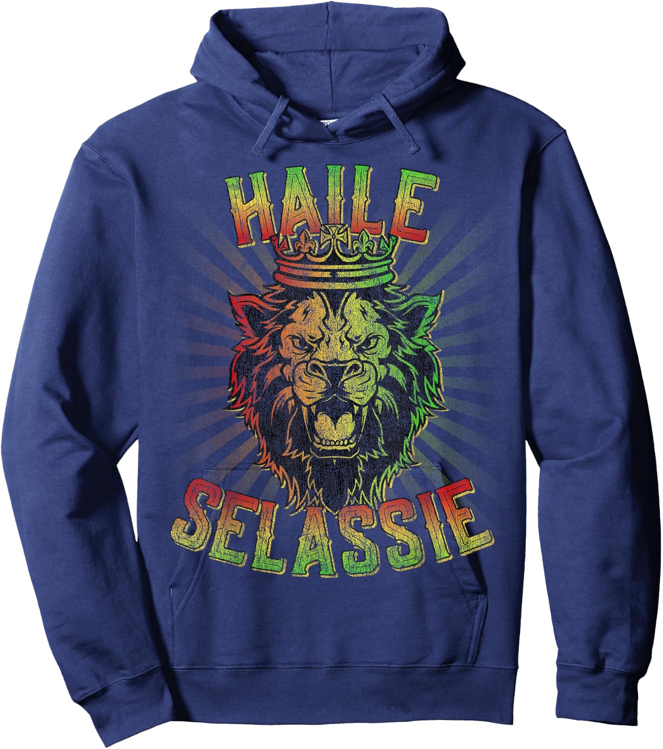 Haile Selassie Jah Lion of Judah Hoodie - Hoodie | Navy